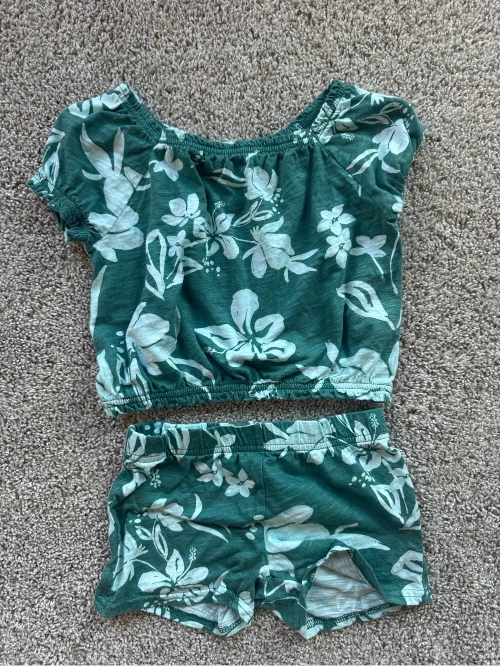 Girls 5T Summer Outfit Bundle  Floral sundress & top and short set 3 Piece Set